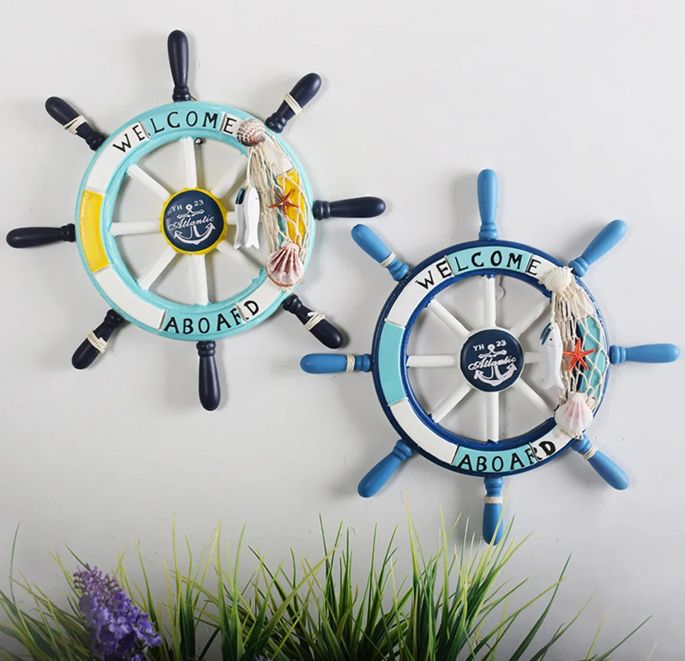 

Mediterranean 34 on ship pendant rudder round ocean photo wall art hang creative house decoration room accessories