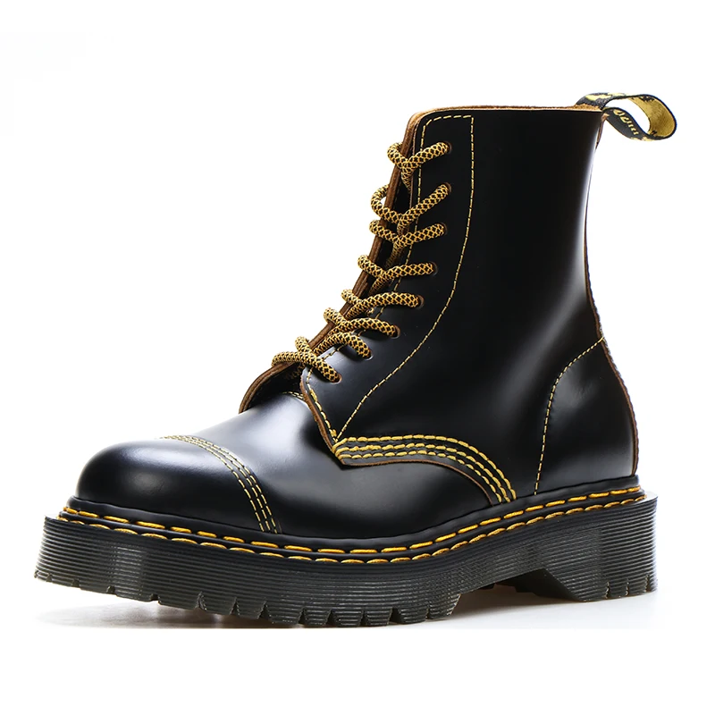 

Goodyear-Welted High Quality Platform Martens Boots Women Shoes Leather Ankle Boots Punk Shoes Thick Bottom Motorcycle Boots