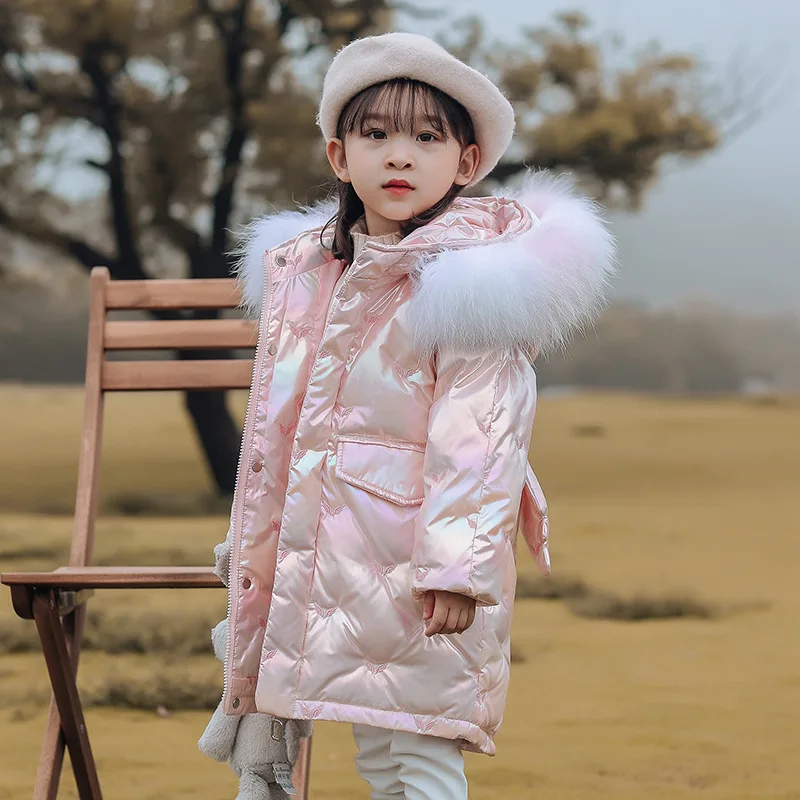 

Girls 2021 New Children's Down Jacket Fashion Hooded Thicken Kids Korean Cute Jacket