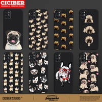 cartoon pug dog cover for oneplus 8 8t 9 9r 7 7t 6 6t pro nord n10 n100 phone cases for18 17 16 19 19r black tpu phone case