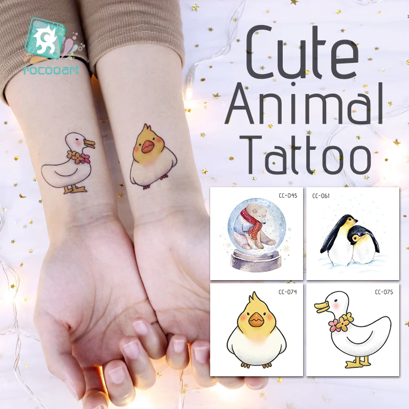 Rocooart 6x6 см маленькие животные переводные татуировки с водой наклейки милая