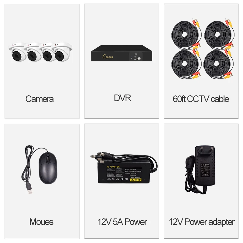 Хранитель 5MP комплект камеры AHD купол indoor5MP камера безопасности Система 4 ch DVR 1944P