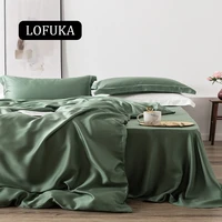 lofuka luxury women green 100 silk bedding set beauty duvet cover queen king flat sheet or fitted sheet pillowcase for sleep