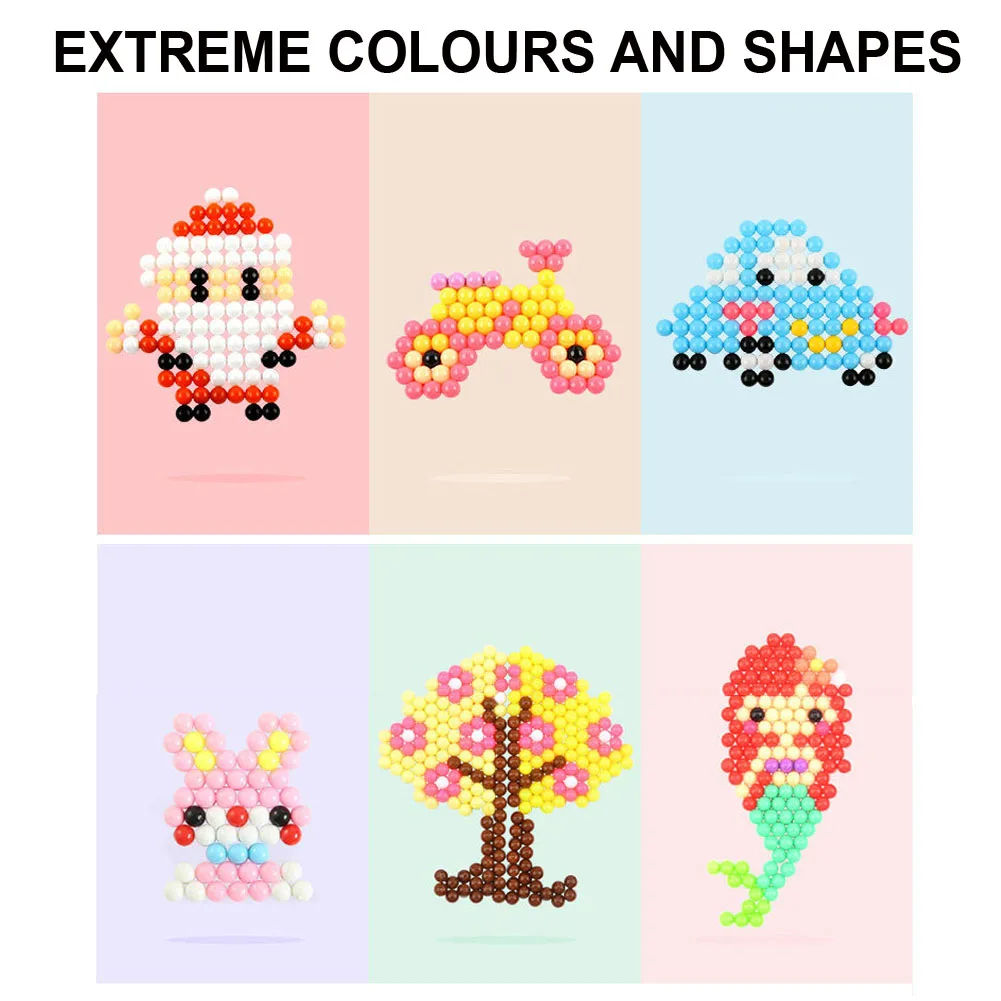 

3000PCS Creative Multicolor Magic DIY Puzzle Beads Toys Water Spray Sticky Bead Set Handmade Educational Toys Gifts For Children