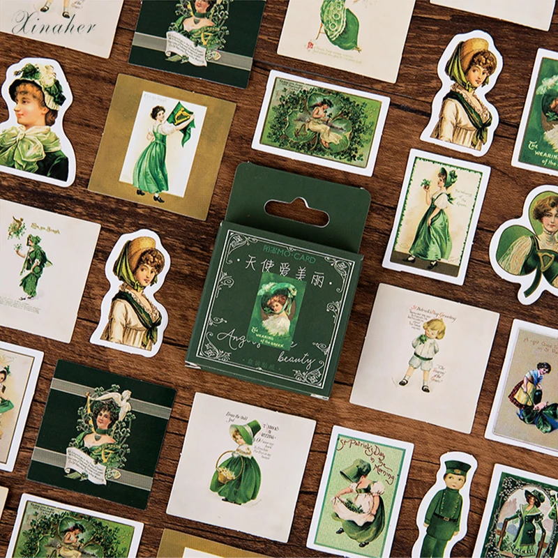 XINAHER 46 шт./кор. винтажная наклейка с ангелами для девочек декоративные наклейки