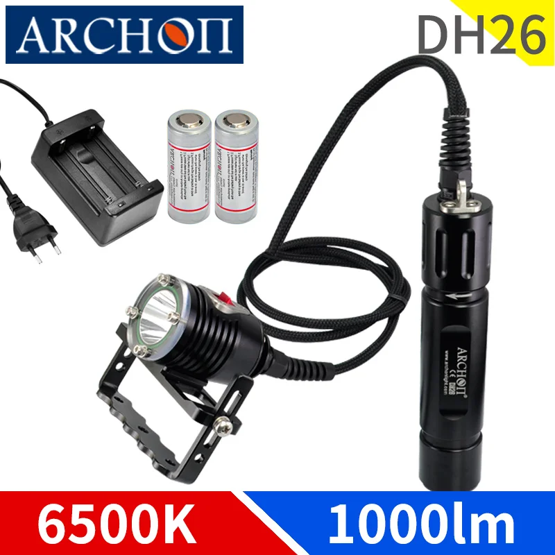 

DH26 6500k handheld diving lighting 1000 lumen lamp dive light Underwater 100m diving video fill light photography dive lighting