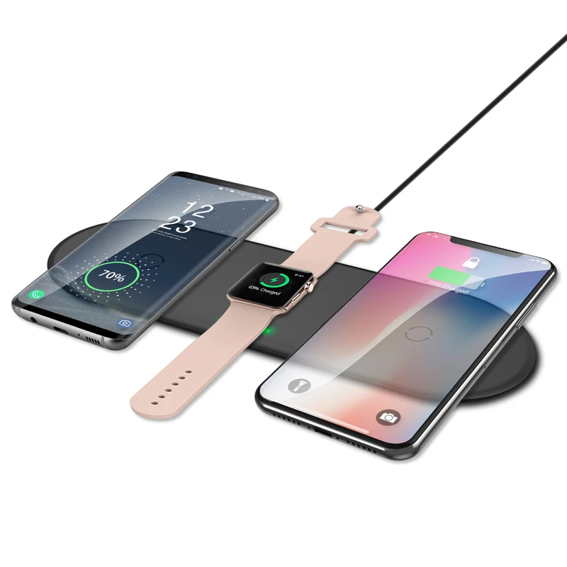 3 в 1 беспроводная зарядная подставка для Apple Watch Airpods iPhone 10 Вт Быстрая зарядка