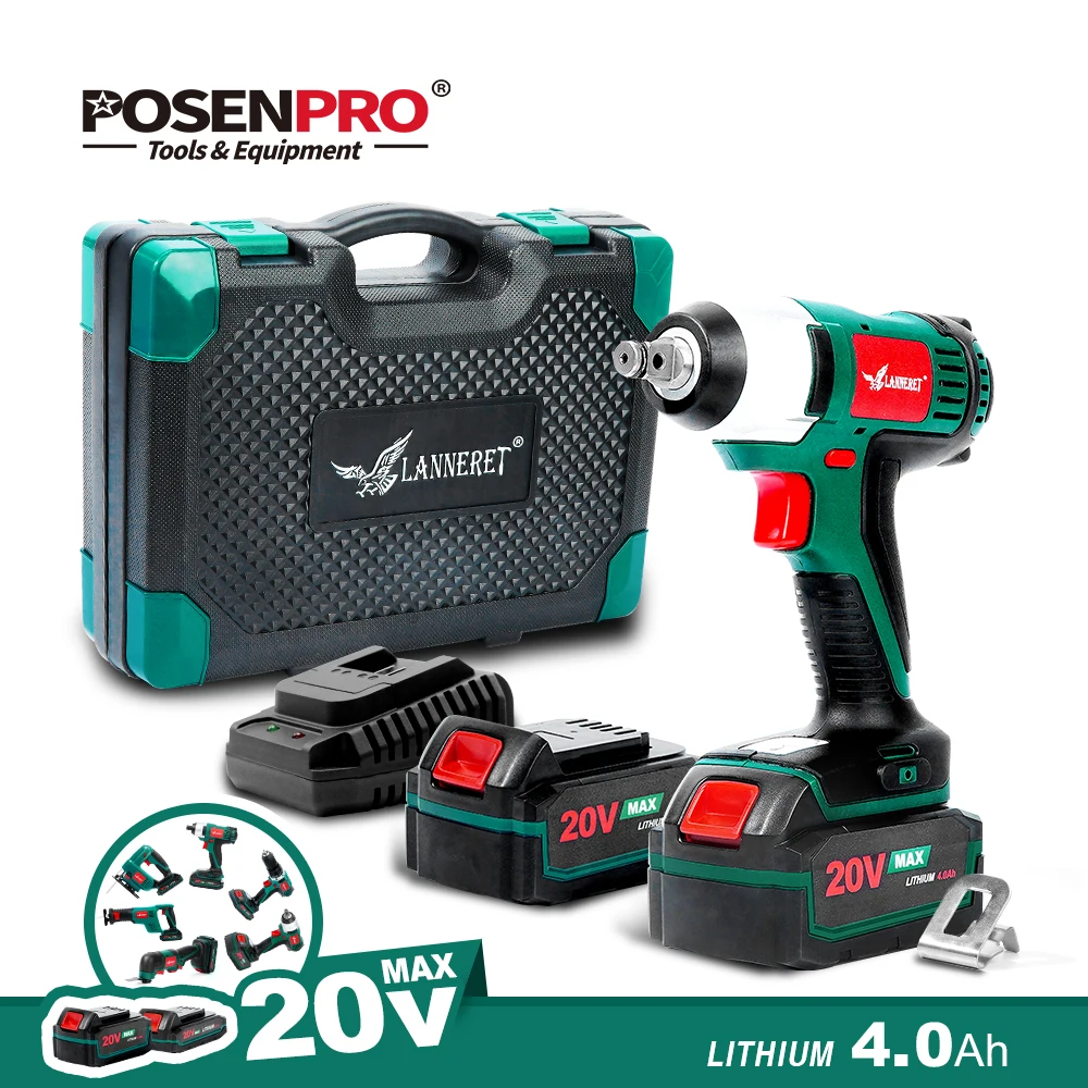 LANNERET беспроводной электрический гаечный ключ 20 в ударный 150 Н. М 1/2 &quotAnvil