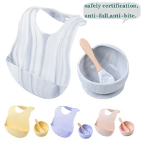 1set silicone bibs bowl sets baby bpa free silicone chewing food grade newborn accessories teeth baby feeding supplies baby bowl