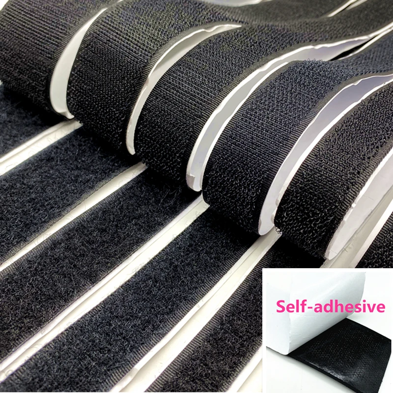 1 пара 15 мм 50 черный белый цвет самоклеящаяся крепежная лента липучками крюк и