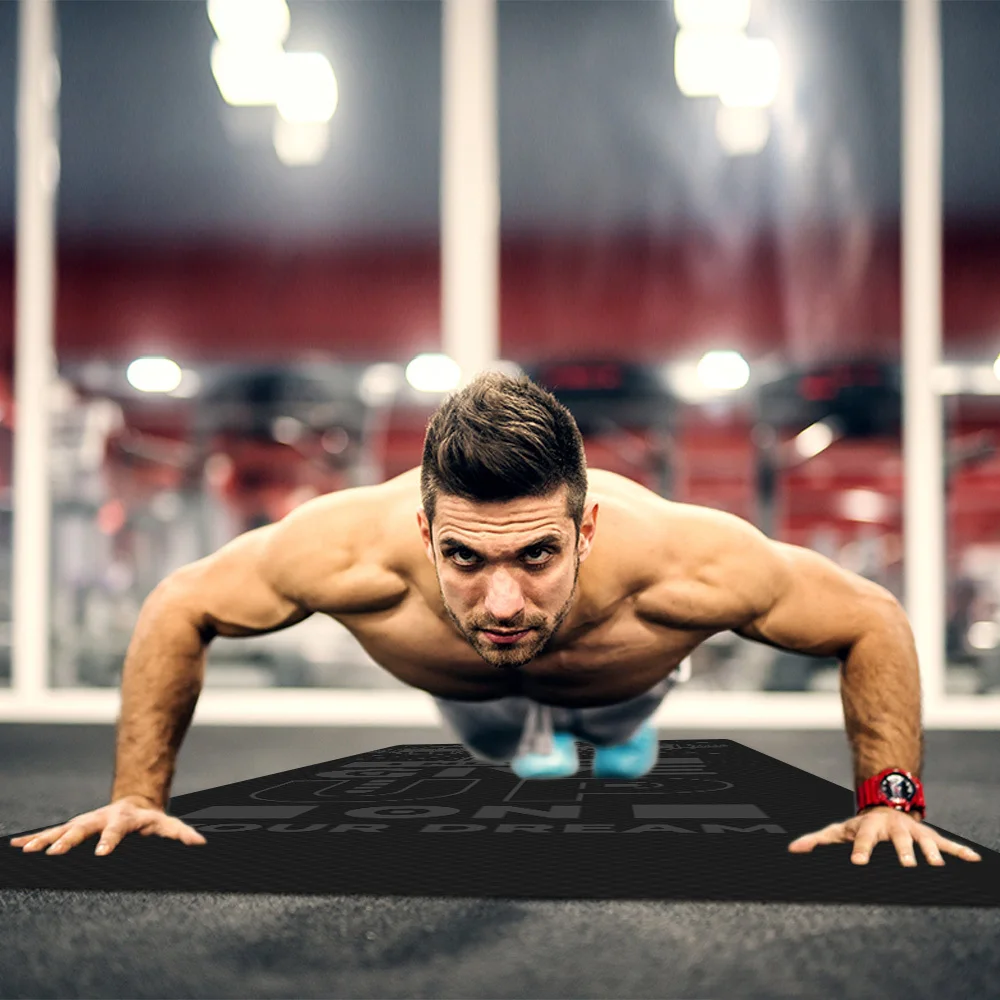 

Gym Exercise Mats Workout Push Ups Sit-ups Crossfit Yoga Mat 6MM Non-slip TPE Home Fitness Mat Gift Bag & Gloves