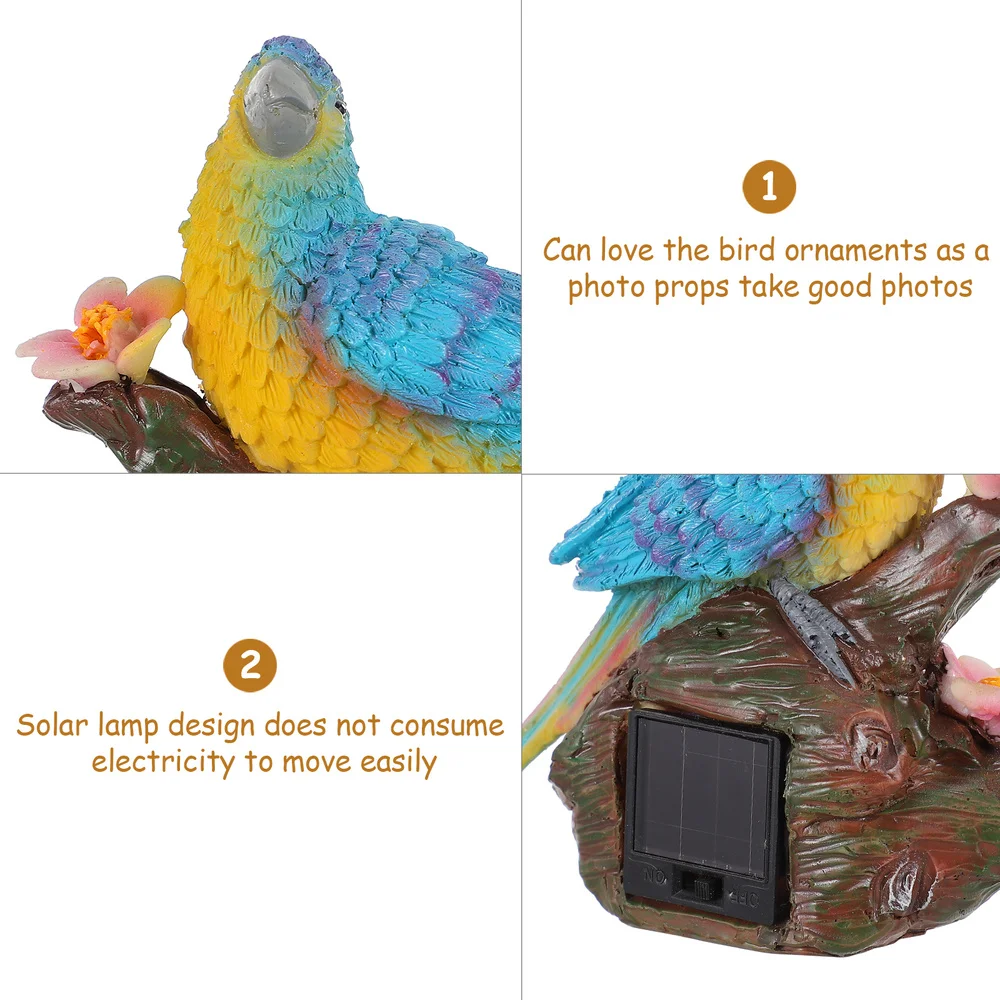 

Bird Garden Lamp Solar Powered Landscape Lamp Lovely Bird Figurine Home Decor