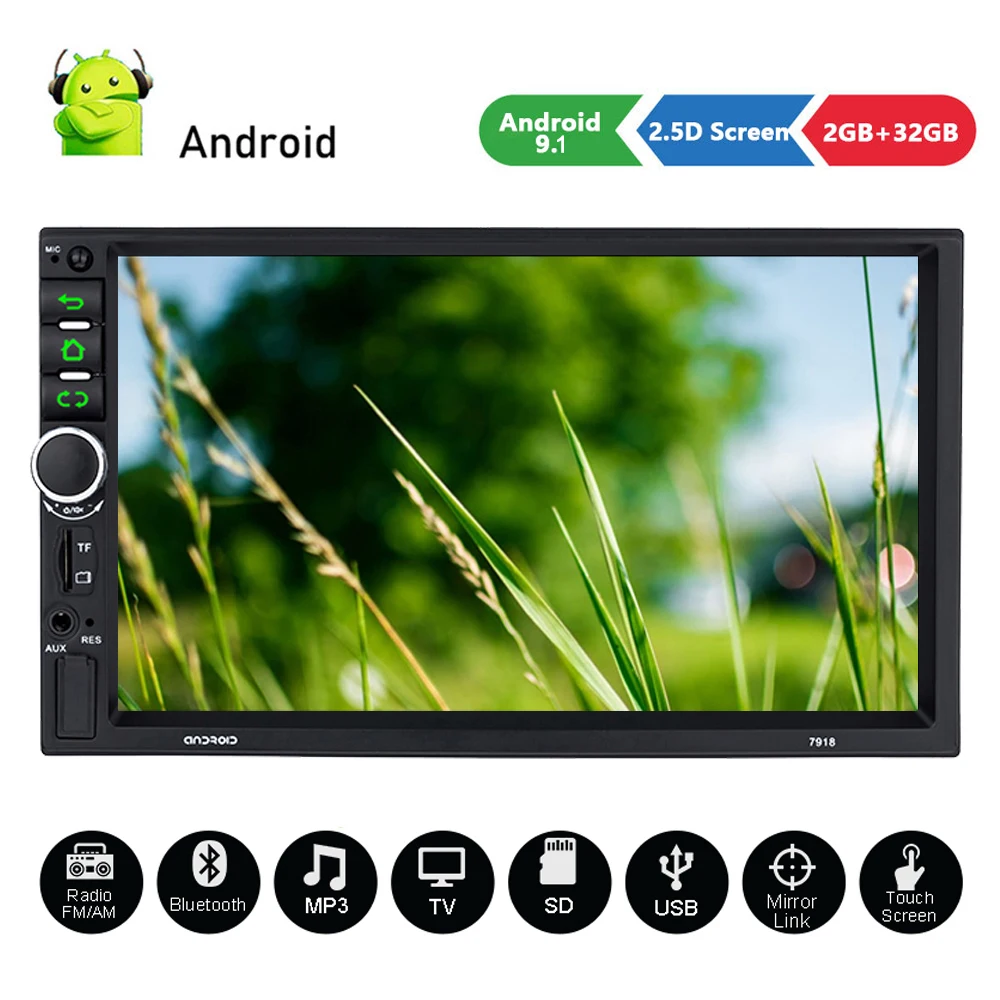 Универсальный 2 Din Android 9 1 автомобильный Радио стерео Мультимедийный плеер GPS