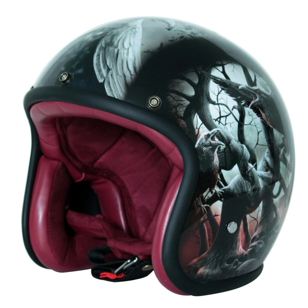 Мотоциклетный шлем с принтом в стиле ретро | Автомобили и мотоциклы