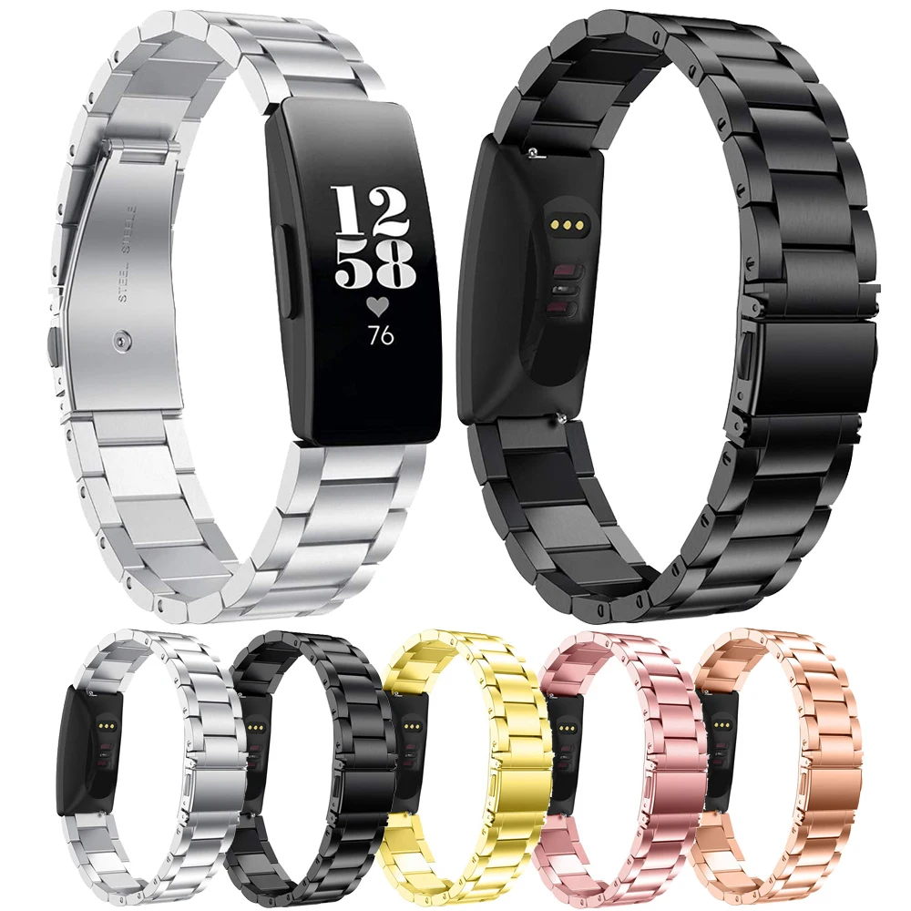 Ремешок из нержавеющей стали для смарт браслета Fitbit inspire HR металлический браслет