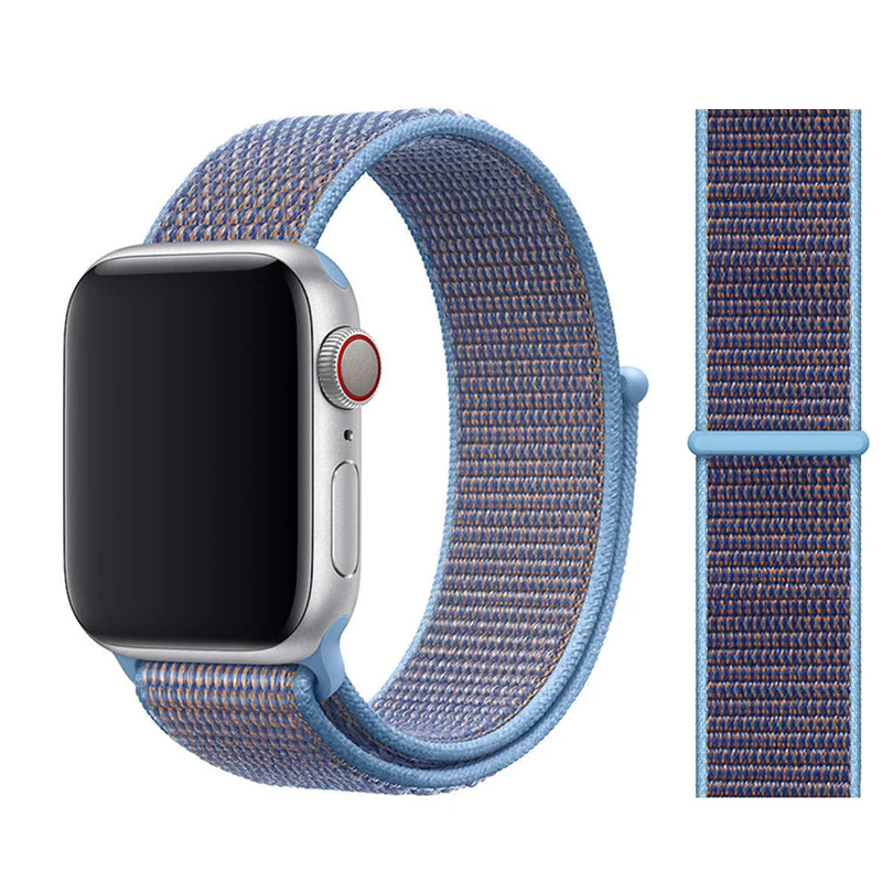 Нейлоновый ремешок для Apple watch 5 ремешок 44 мм 40 мм iWatch ремешок 42 мм 38 мм спортивный ремешок для часов Браслет Apple watch 4 3 2 1 38 40 44 мм - Цвет ремешка: Cerulean