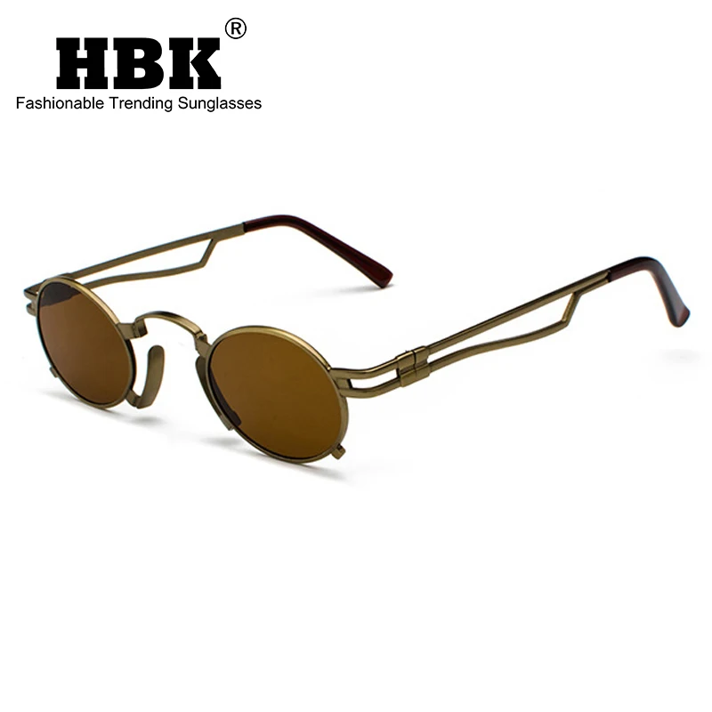 

Солнцезащитные очки HBK в готическом стиле для мужчин и женщин, классические брендовые дизайнерские солнечные очки в круглой металлической ...