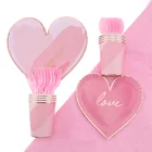 41 шт.компл. розовые бронзовые одноразовые столовые приборы в форме сердца украшение на день рождения ложка для будущей мамы скатерти товары вечерние Ринок