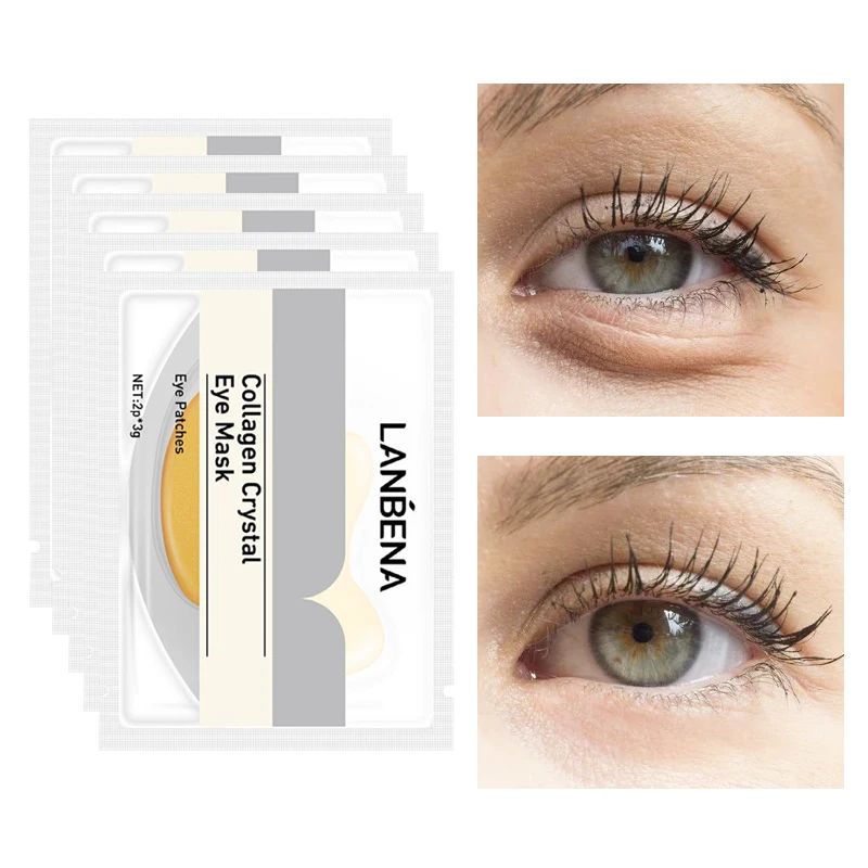 

24K Gold Eye Mask Anti-Aging Wrinkle Collagen Eye Patches Dark Circle Puffiness Eye Bag Firming Skin Care 10PCS=5 Pairs