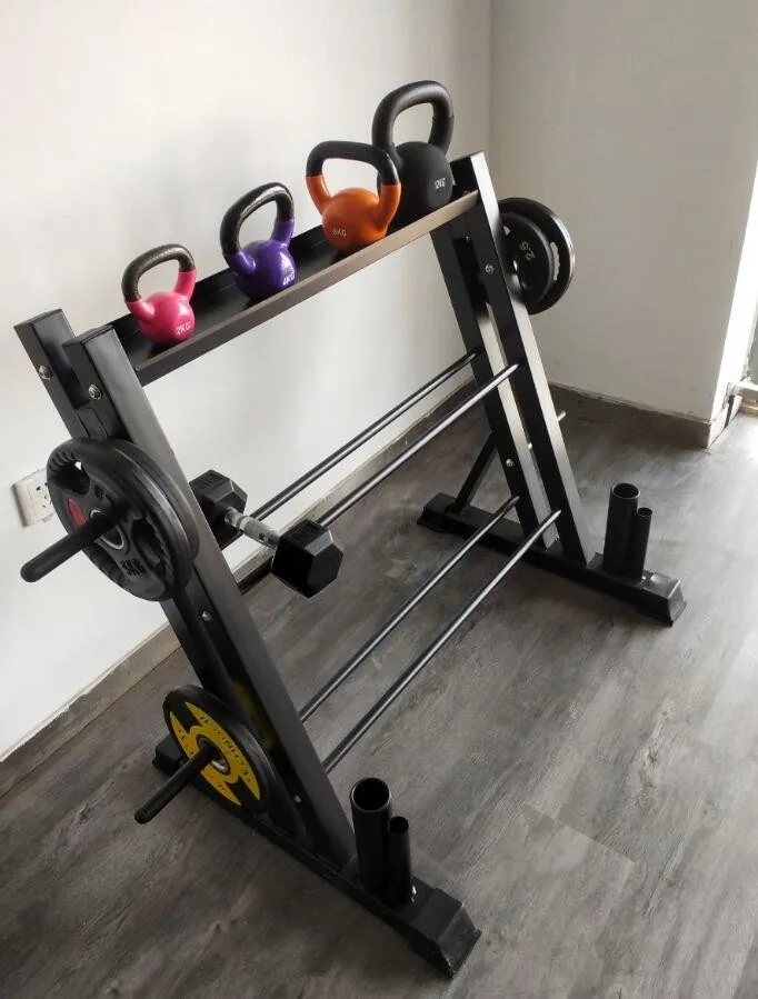 

3 Layer Dumbbell Plates Rack Weight Storage Rack Vertical Household Small Bar Board Vertical Fixed Dumbbell Storage Rack