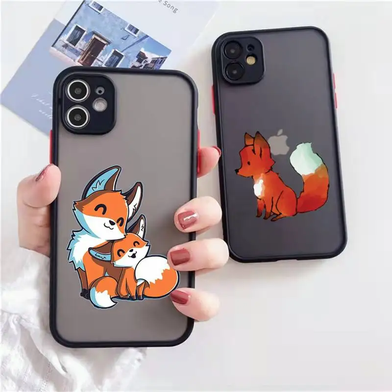 

Fox cute cartoon animal Phone Case matte transparent For iphone 7 8 11 12 13 plus mini x xs xr pro max cover