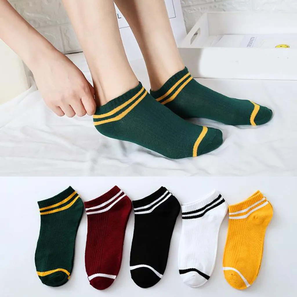 

Spring Socks Unisex Summer Striped Candy Color Ladies Boat Socks Cotton Shallow Mouth Non-slip Ladies Boat Socks Multiple Choice