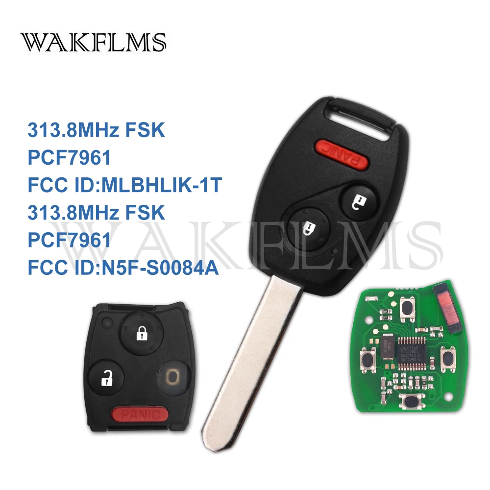 3 кнопочный дистанционный Автомобильный ключ 313 8 МГц для Honda CRV Fit Accord CR Z Civic Odyssey 2006