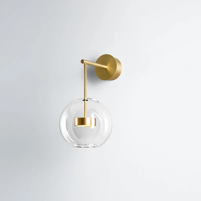

New Nordic Bubble Glass Ball Gold Led Wall Lamps Modern Hotel Corridor Bedroom Room Creative Wall Light Bedroom Bedside Light