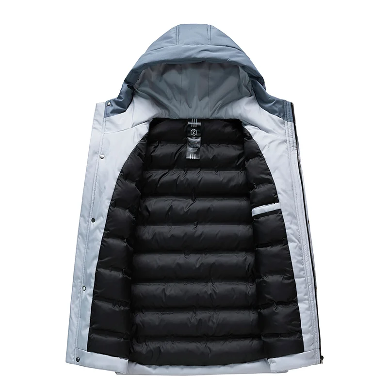 JUNGLE ZONE New Winter Warm Fashion Casual Coat Men Jacket Warm Windproof Hood Men Parkas High Quality Coat 8335