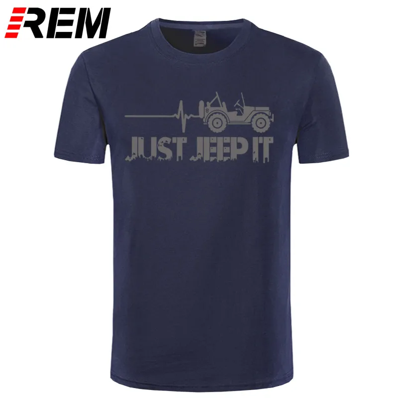 navy gray Футболка с принтом «Just Jeeps It Heartbeat», новая модная летняя футболка с круглым вырезом и надписью «Sunlight» - Цвет: navy gray