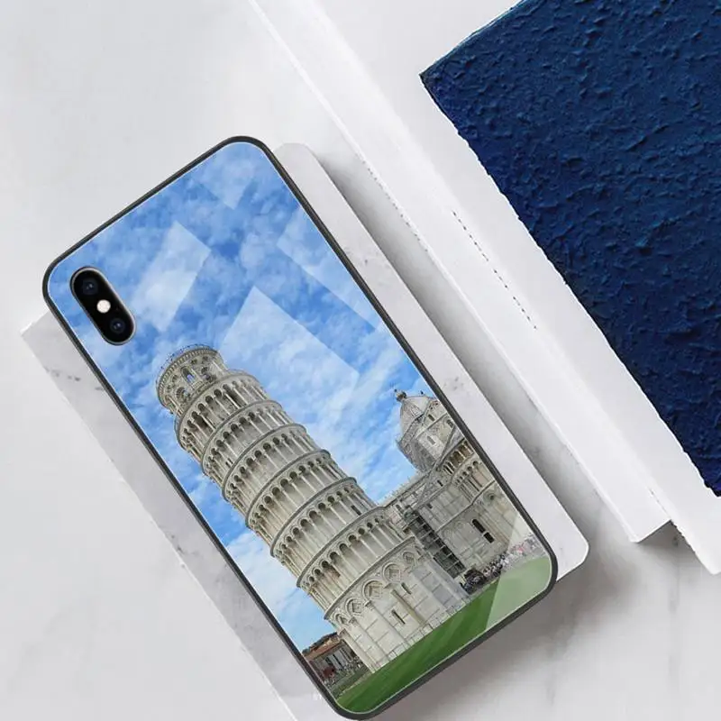 

Tower Of Pisa Glass Phone Case Back Shell For IPhone 12 11 Pro Max Cases XR XS 7 8 Plus Cover Accessories Carcasa