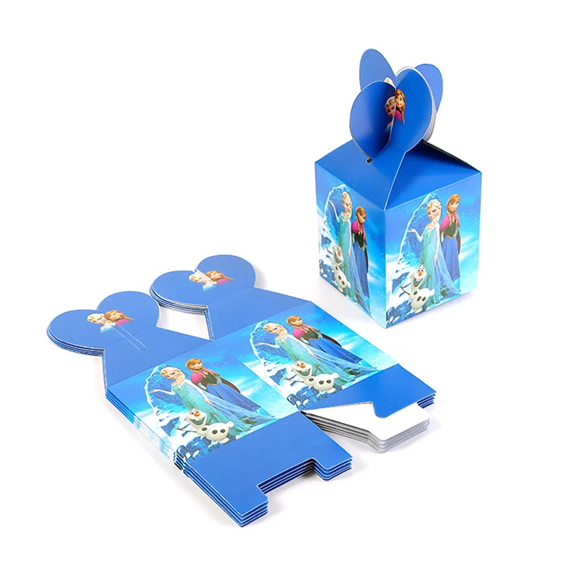 candy box-6pcs Холодное сердце Дисней Дети Девочки подарок на день рождения пакет события вечерние украшения чашки тарелки детский душ Одноразовые столовые принадлежности - Цвет: candy box-6pcs