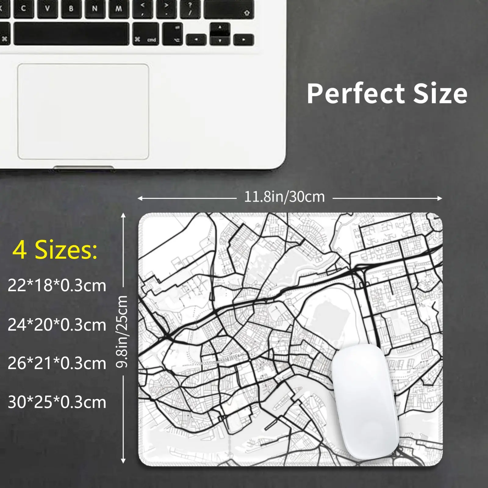 Коврик для мыши с принтом карты Роттердама плакат картой настенное искусство