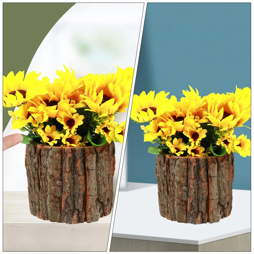 

2pcs Pastoral Style Flower Vase Ornaments Potted Artificial Plants For Home