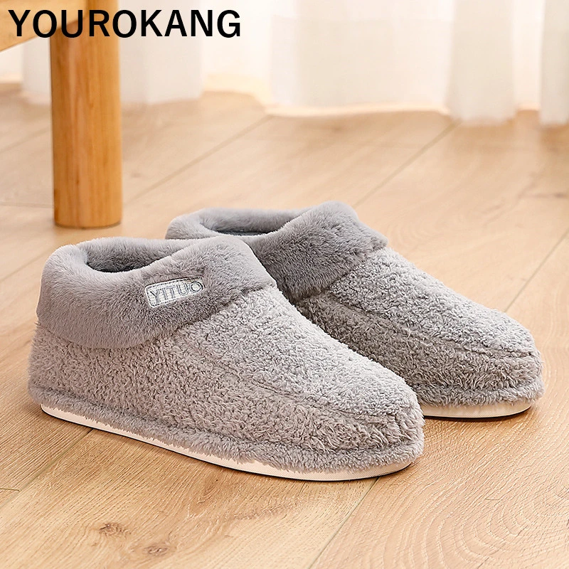 2019 г. Зимняя мужская обувь теплые домашние тапки меховые хлопковые тапочки для
