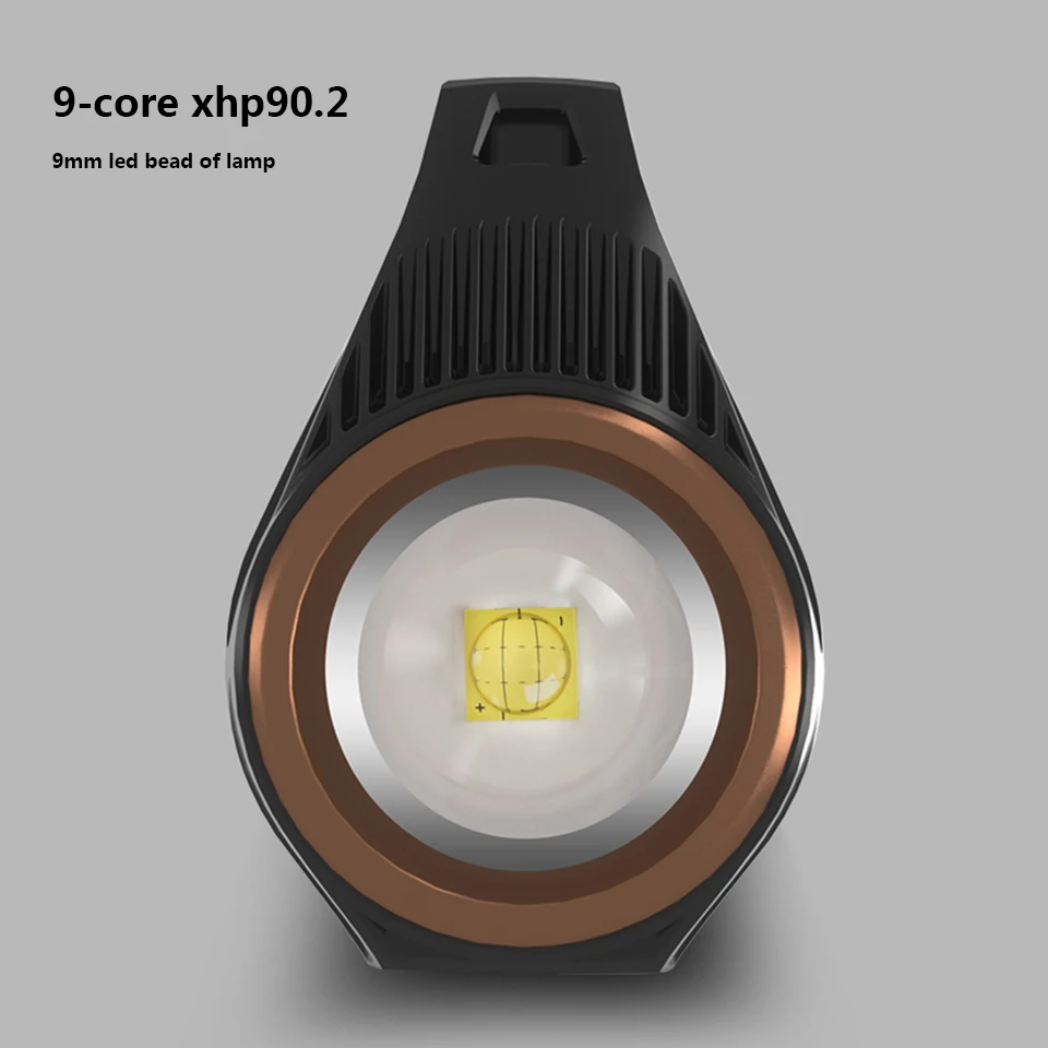 저렴한 XHP90 Led 손전등 슈퍼 밝은 방수 충전식 Zoomable 헤드 서치 핸드 헬드 작업 조명 램프 스포트 라이트 투광 조명