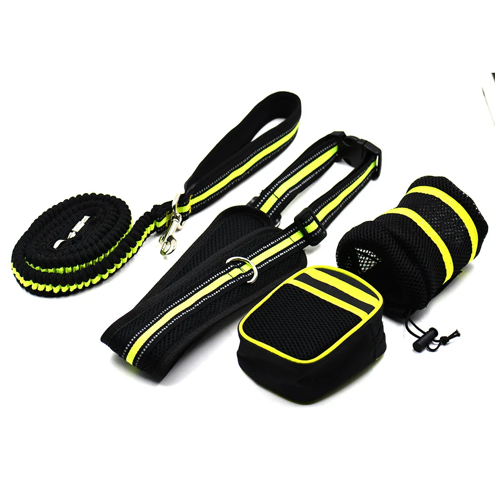 Pet Dog Cat Running Jogging Padded Waist Belt Reflective Strip Elastic Leash Perfect Walking Training Set Hands Free 5 | Дом и сад