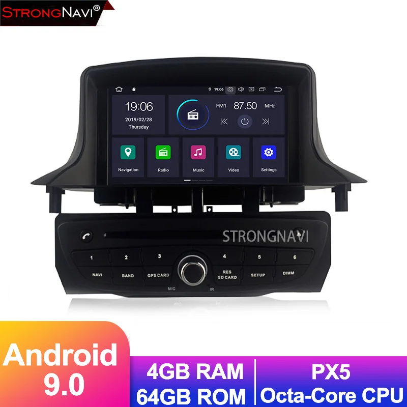 7 дюймов Android 9 0 Автомобильный мультимедийный плеер для RENAULT Megane III 2009 2011 DVD радио с