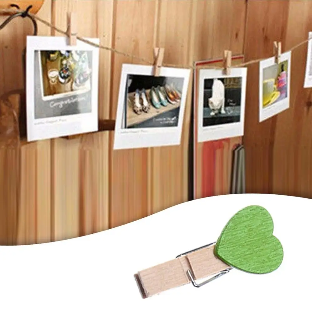 Новинка 12 шт. деревянные прищепки в форме мини сердца Шпилька для рукоделия