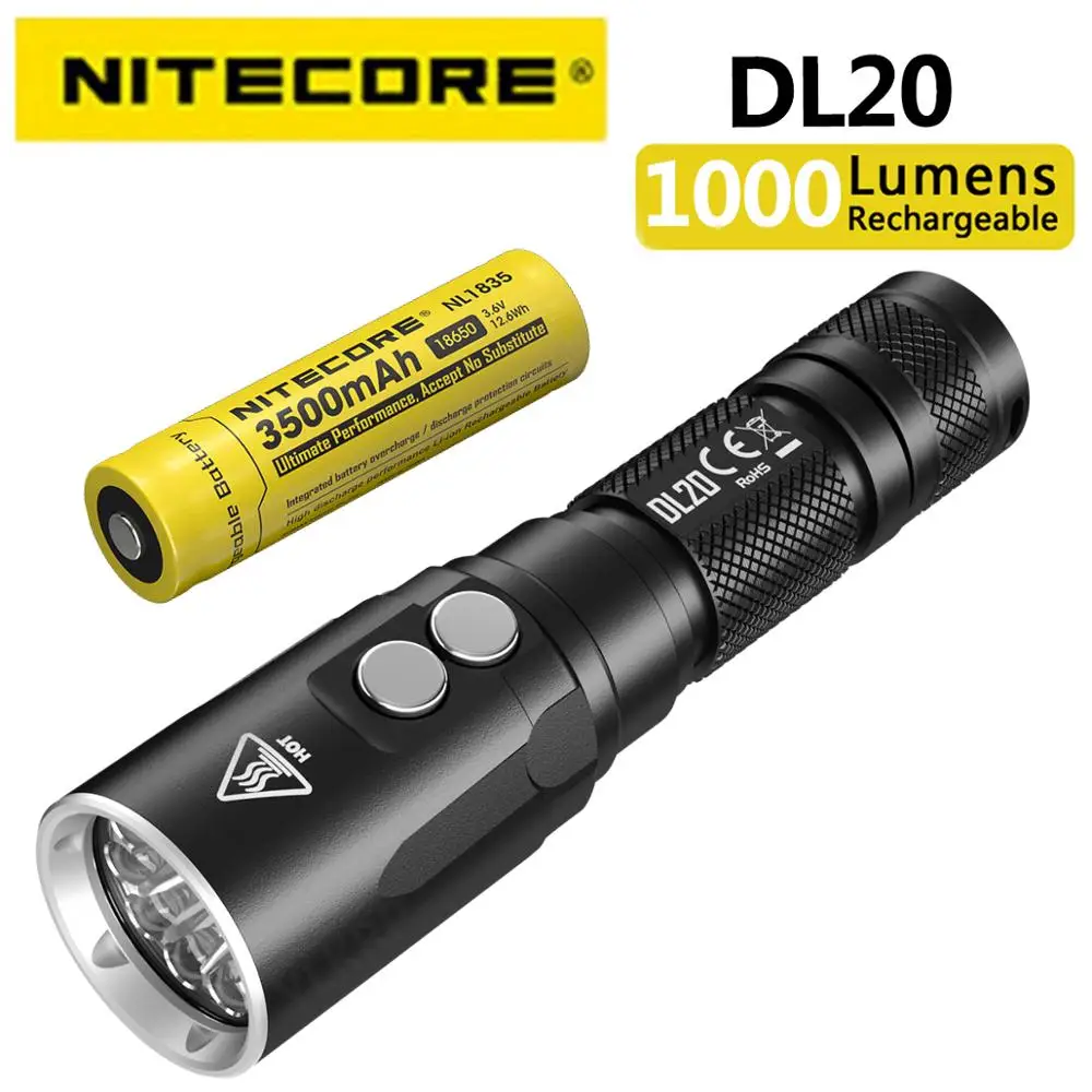 Подводный фонарик для дайвинга NITECORE DL20 1000 люмен 100 метров с использованием CREE XP-L HI
