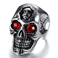 punk hip hop jewelry mechanical skull mens ring party cool boys accessories gift