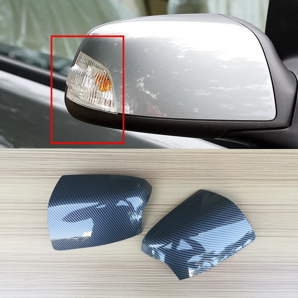 With Led Карбон зеркальная Крышка для Ford Focus 2 MK2 3 MK3 RS ST 2004 2005-2008 2009 2010 2011 2012 2013- аксессуары для фокусировки - Цвет: With Led