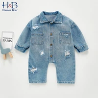 humor bear baby kids casual romper autumn new infant kid baby girl long sleeve clothes denim playsuit jumpsuit outfits 0 24m