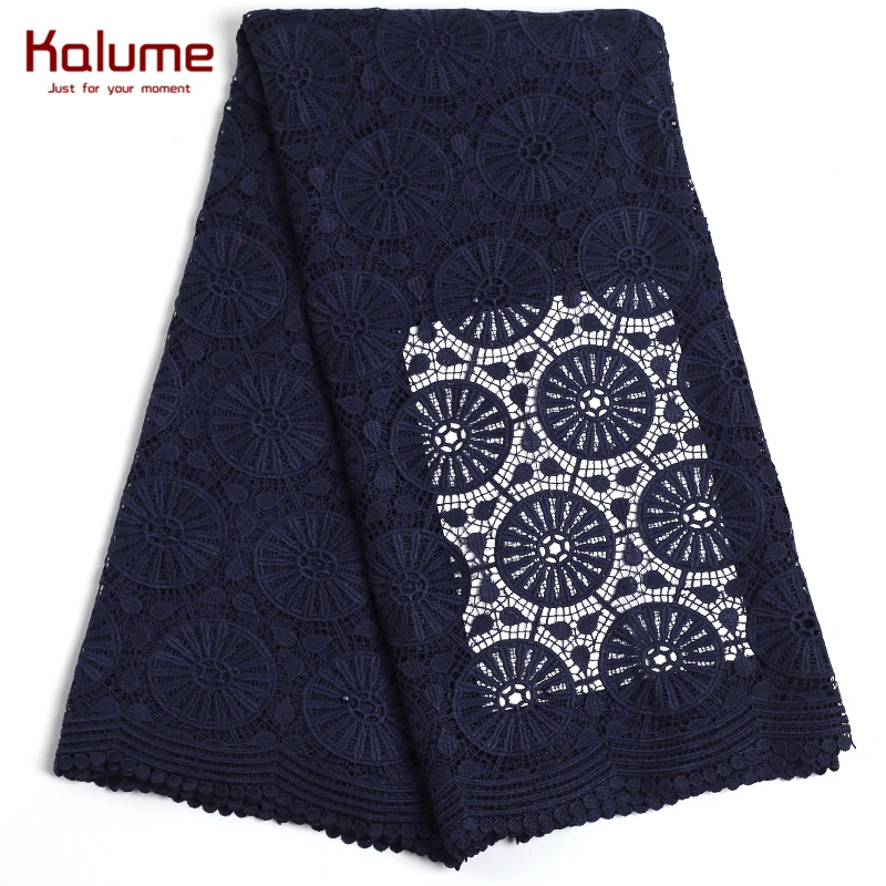 

Kalume African Guipure Cord Lace Fabric Dress Nigerian Water Soluble Cord Lace Fabric With Beads Cord Lace Fabric 5 Yards 2208