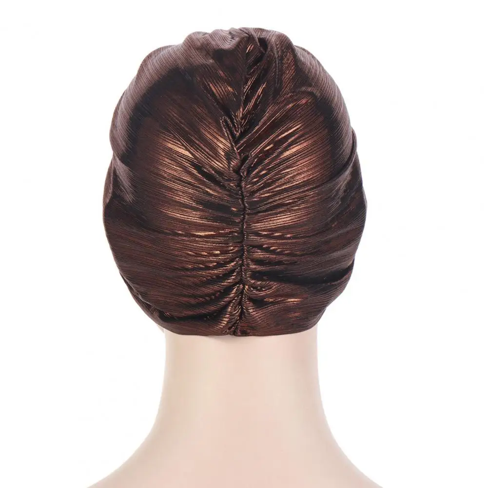 

Women Lightweight Fashion Pleated Turban Hat for Home Turban Hat Double Layer Easy Carry