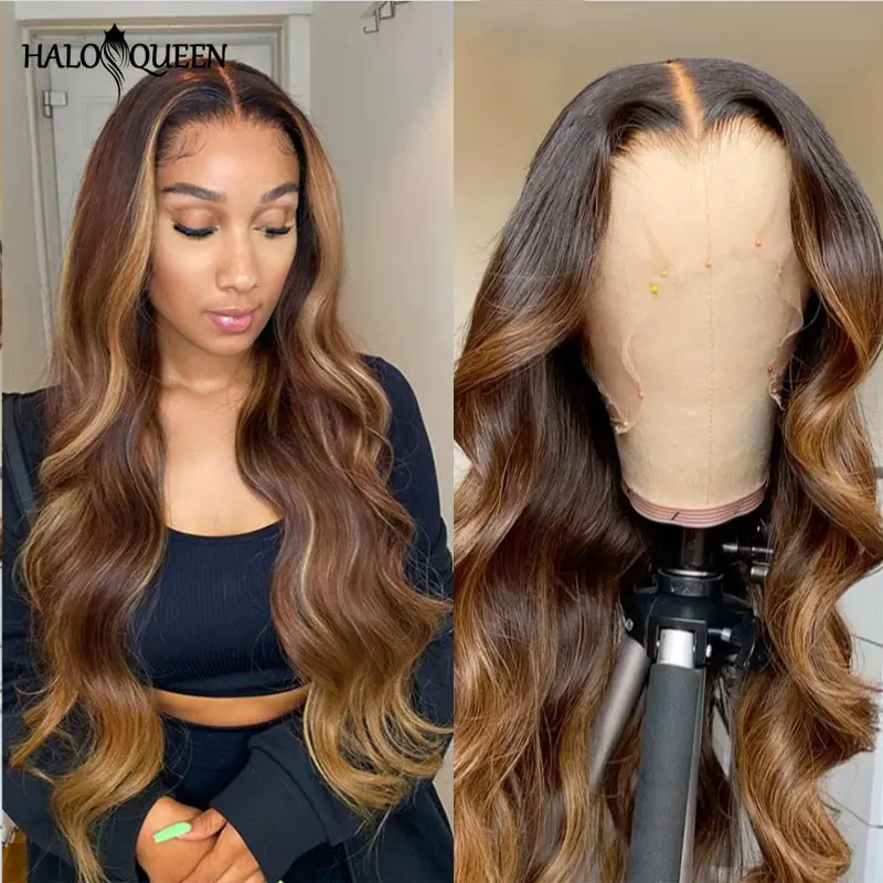 

Highlight Wig Human Hair Brazilian Lace Front Wig Colored Human Hair Wigs For Women T Part Body Wave Frontal Wig Natural Hair