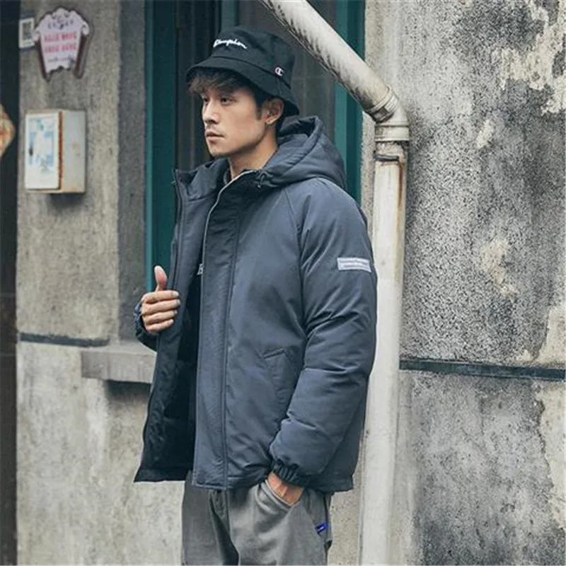 Men Parkas Warm Mens Winter Coat Man Winter Jacket Solid Zipper Pocket Trench Cotton Hoody Parkas Male 2021 Clothing