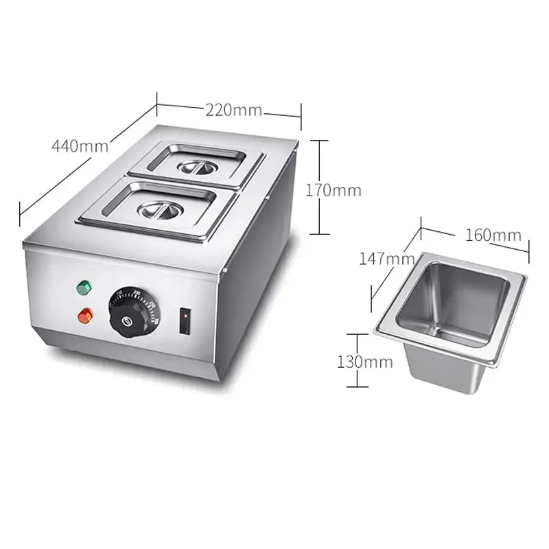 

Electric Melting Pot Commercial Cheese Sugar Heater Cylinder Electric Warmer Melter 2 Lattices Chocolate Machine 220V