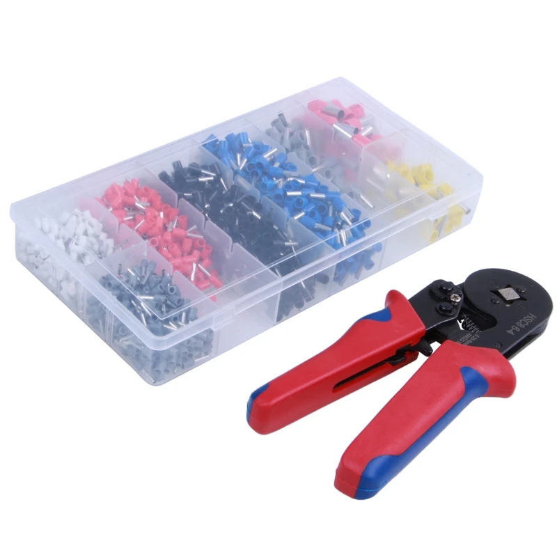 

HHO-Crimper Plier Set 0.25-10mm2 Self-adjustable Ratchat Wire Crimping Tool with 1200 Wire Terminal Crimp Connector Insulated an