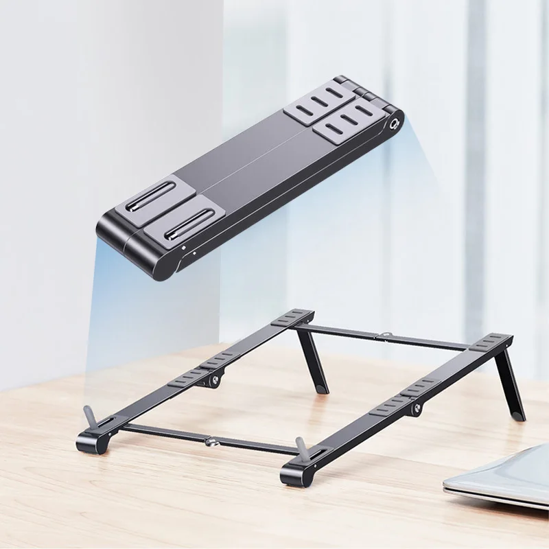 miccgin aluminum mini laptop stand for mobile phone magic foldable macbook pro air notebook iphone mobile tablet holder desk free global shipping
